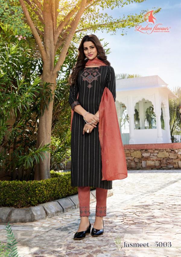 Ladies Flavour Jasmeet Vol 5 New Rayon Kurti With Bottom Dupatta Collection